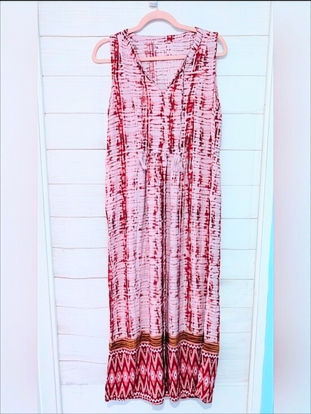 Beach Lunch Lounge Boho Summer Lightweight Maxi Dress Size Small